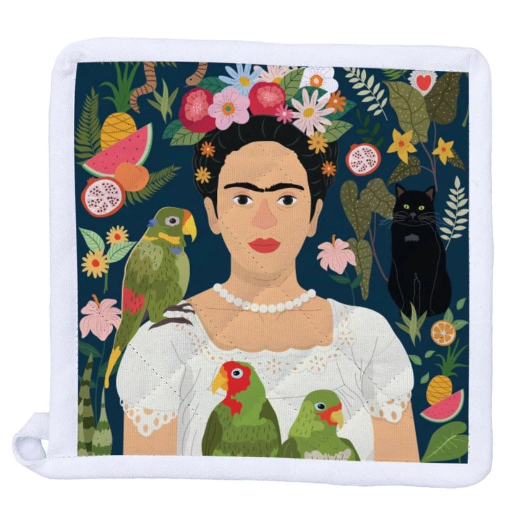 Frida And Her Parrots - Potholder