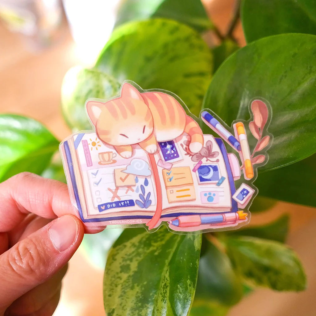 Kitten's Journal -  Transparent Vinyl Sticker