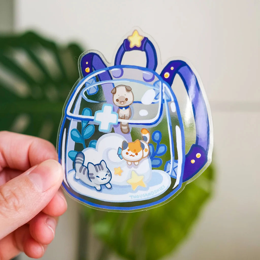 First Meow Kit Kittens Bag - Transparent Vinyl Sticker