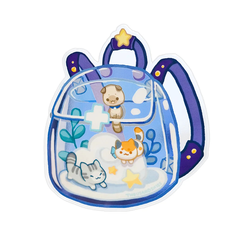 First Meow Kit Kittens Bag - Transparent Vinyl Sticker