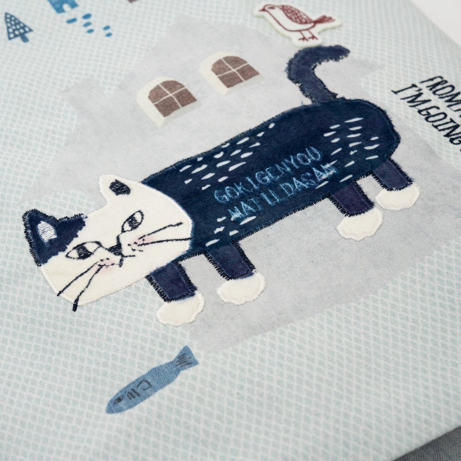 Black and White Cat - Embroidered Tote Bag