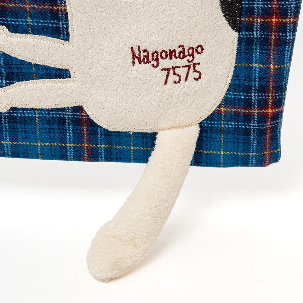 Kusuguru Japan Nago Cat - Embroidered Small Tote - Blue