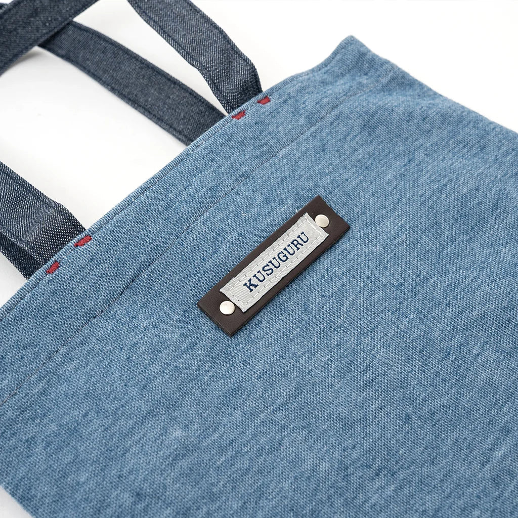 Kusuguru Japan Nago Cat - Embroidered Small Tote - Blue