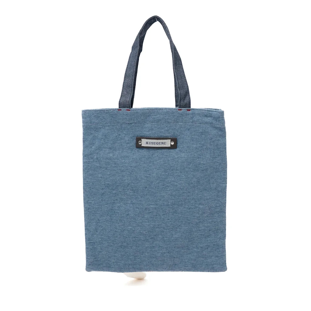 Kusuguru Japan Nago Cat - Embroidered Small Tote - Blue