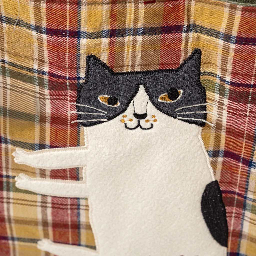 Kusuguru Japan Nago Cat - Embroidered Small Tote - Red