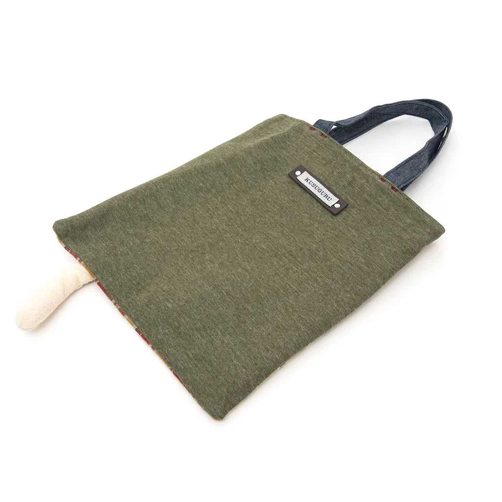 Kusuguru Japan Nago Cat - Embroidered Small Tote - Red