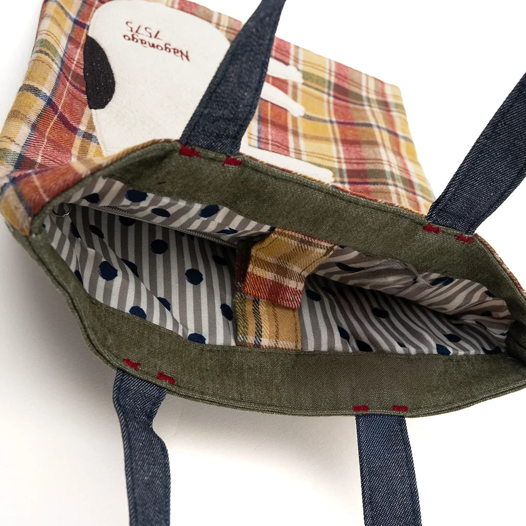 Kusuguru Japan Nago Cat - Embroidered Small Tote - Red