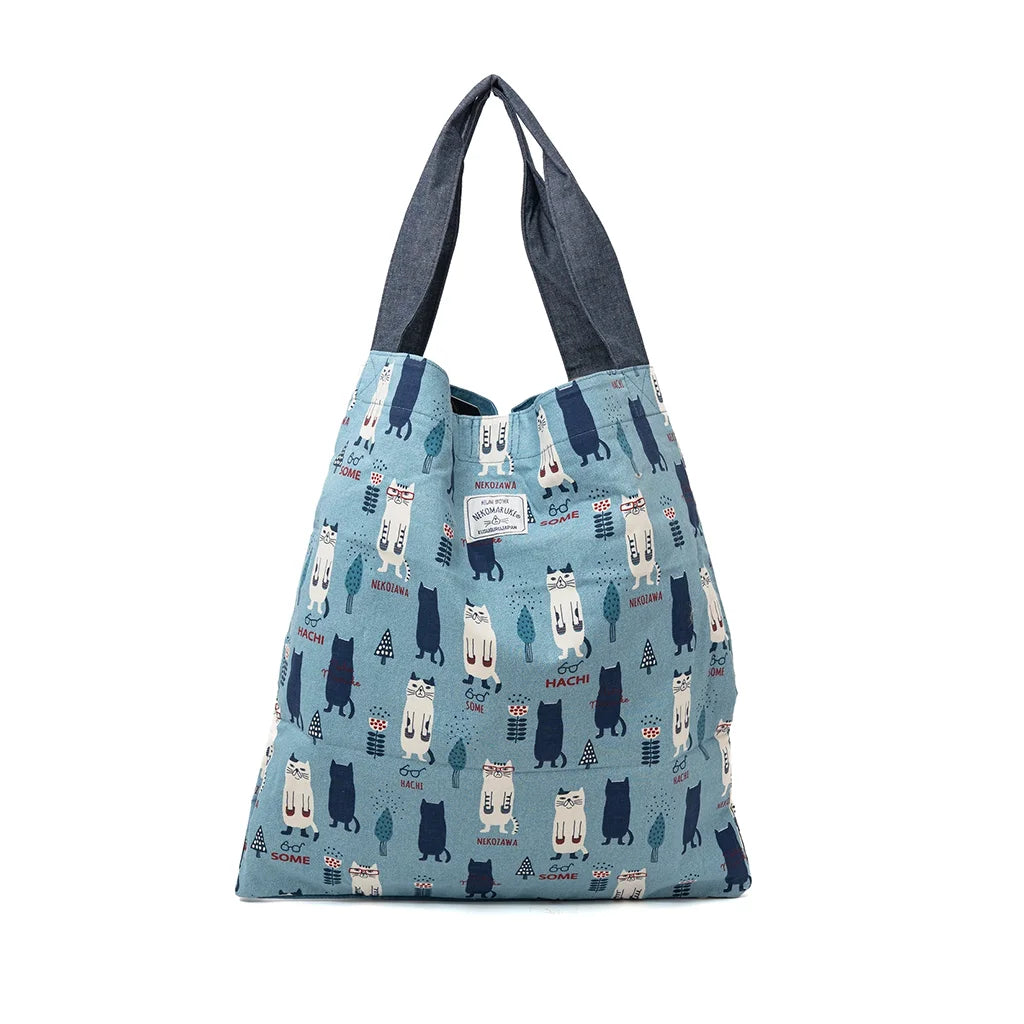 Three Cats - Embroidered Large Tote Bag