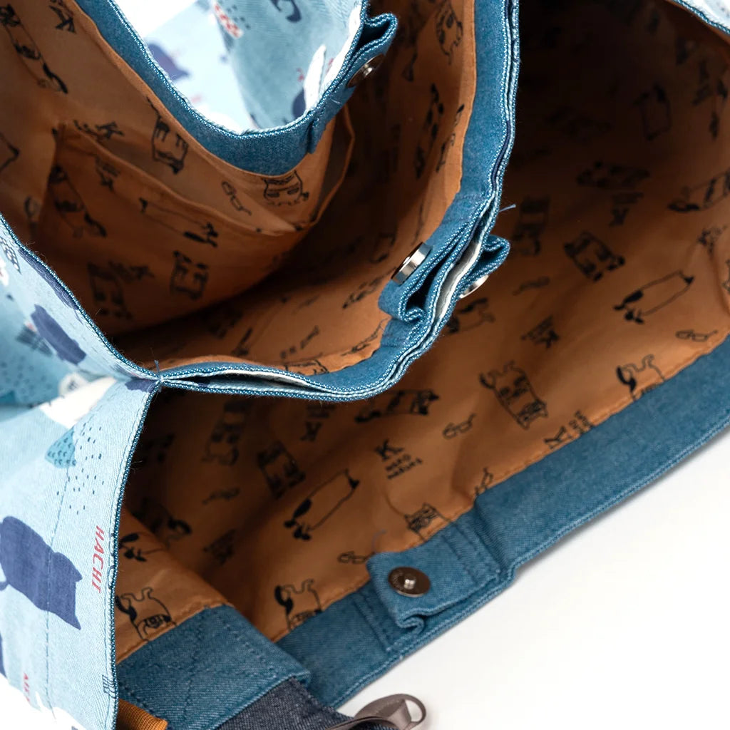 Three Cats - Embroidered Large Tote Bag