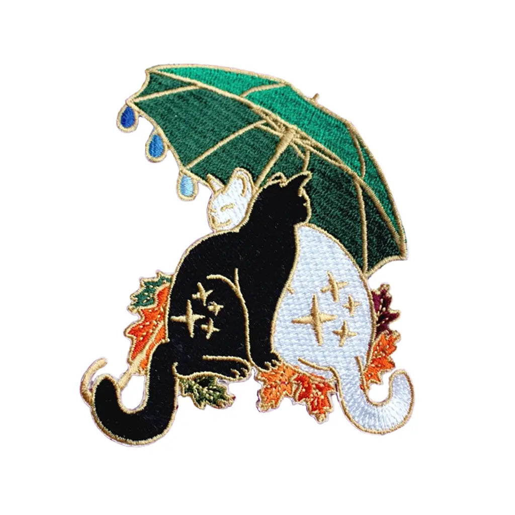 Umbrella Cats - Embroidered Patch