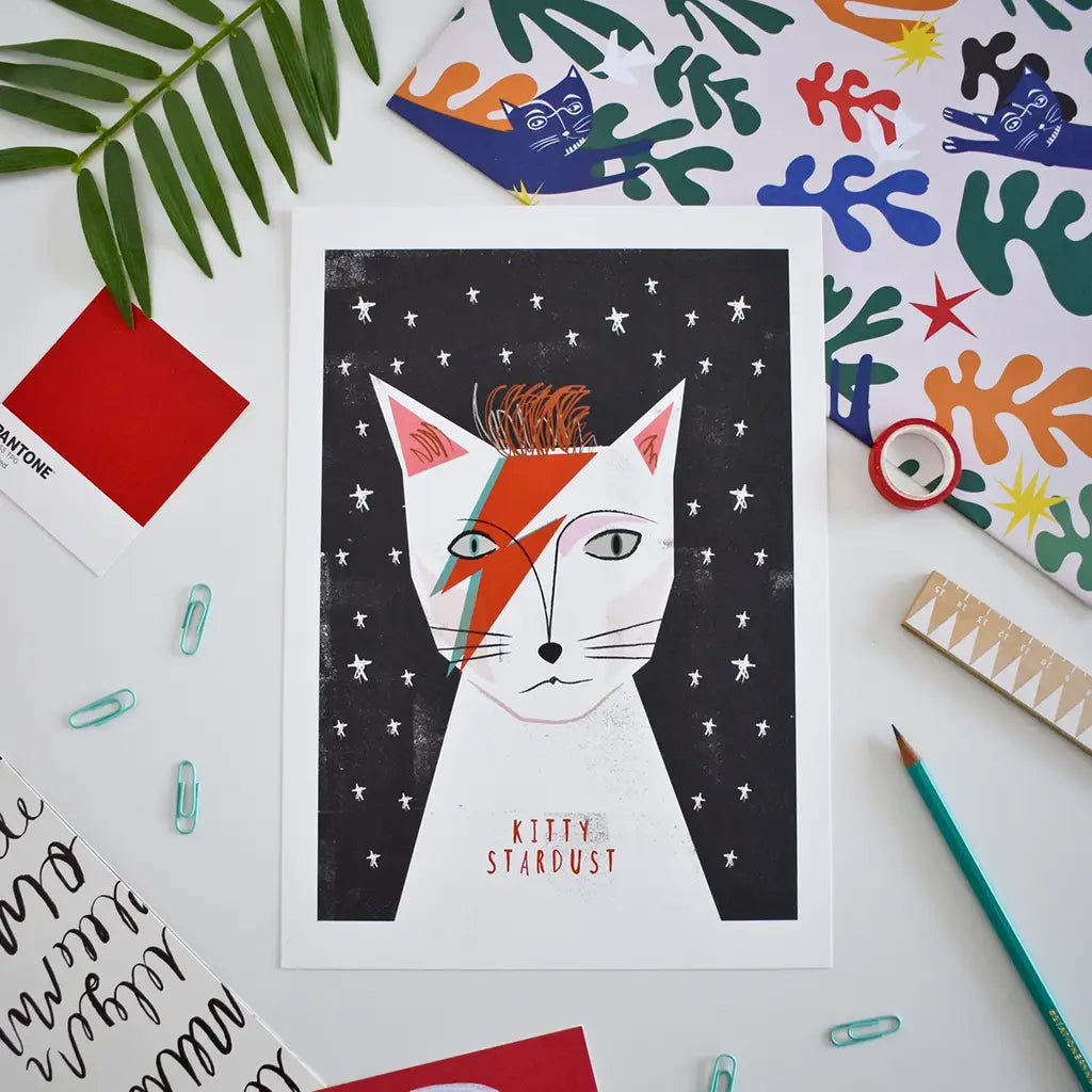 Kitty Stardust Cat - Print