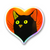 Black Heart Cat - Holographic Sticker