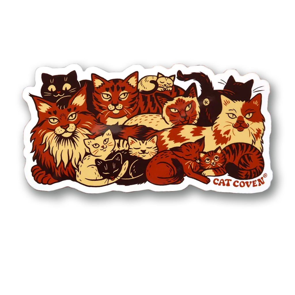 Clutter Of Cats - Sticker