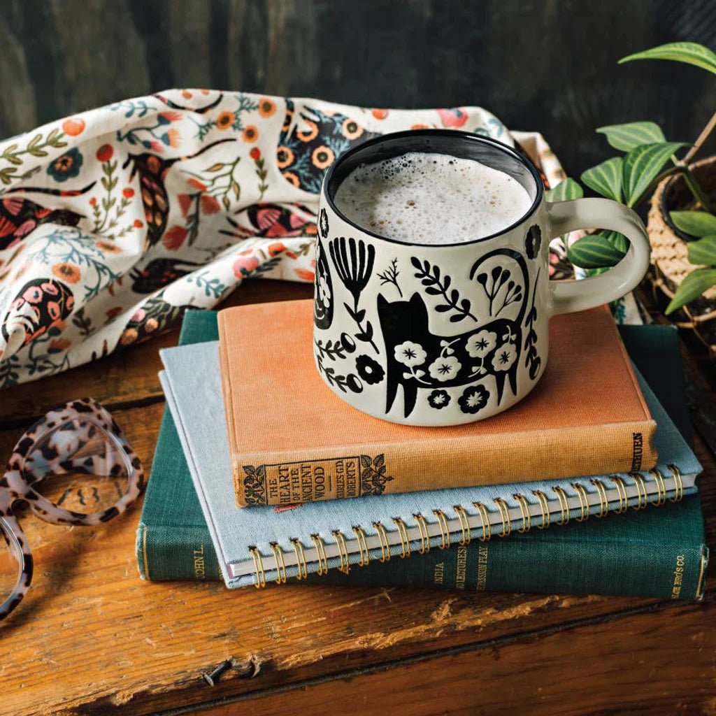 Black & White Catbloom - Ceramic Mug - 14oz