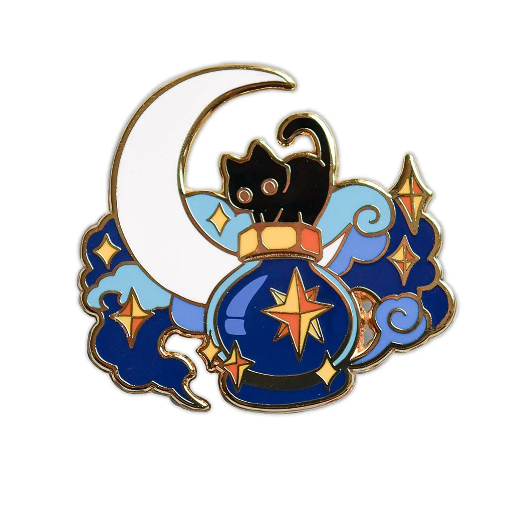 Deep Sky and a Black Cat - Hard Enamel Pin