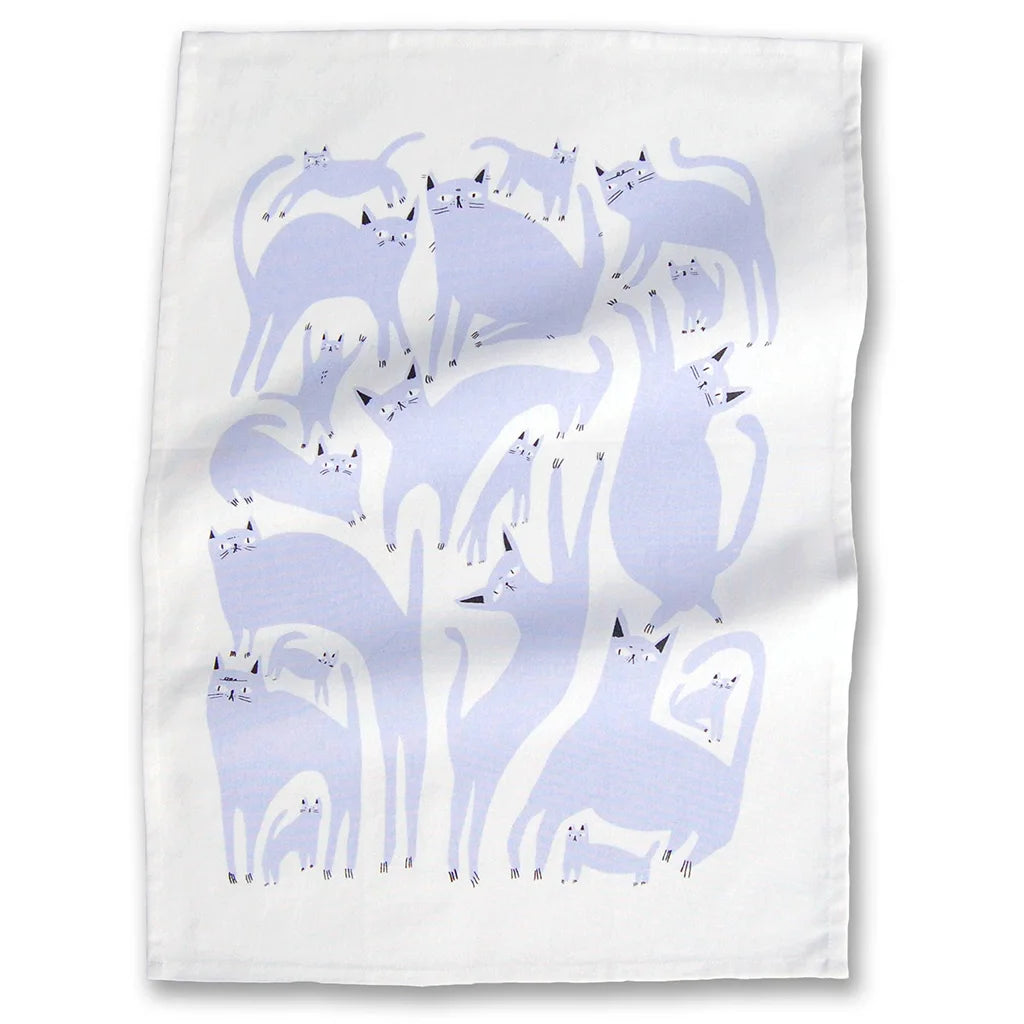 Lavender Cats - Tea Towel
