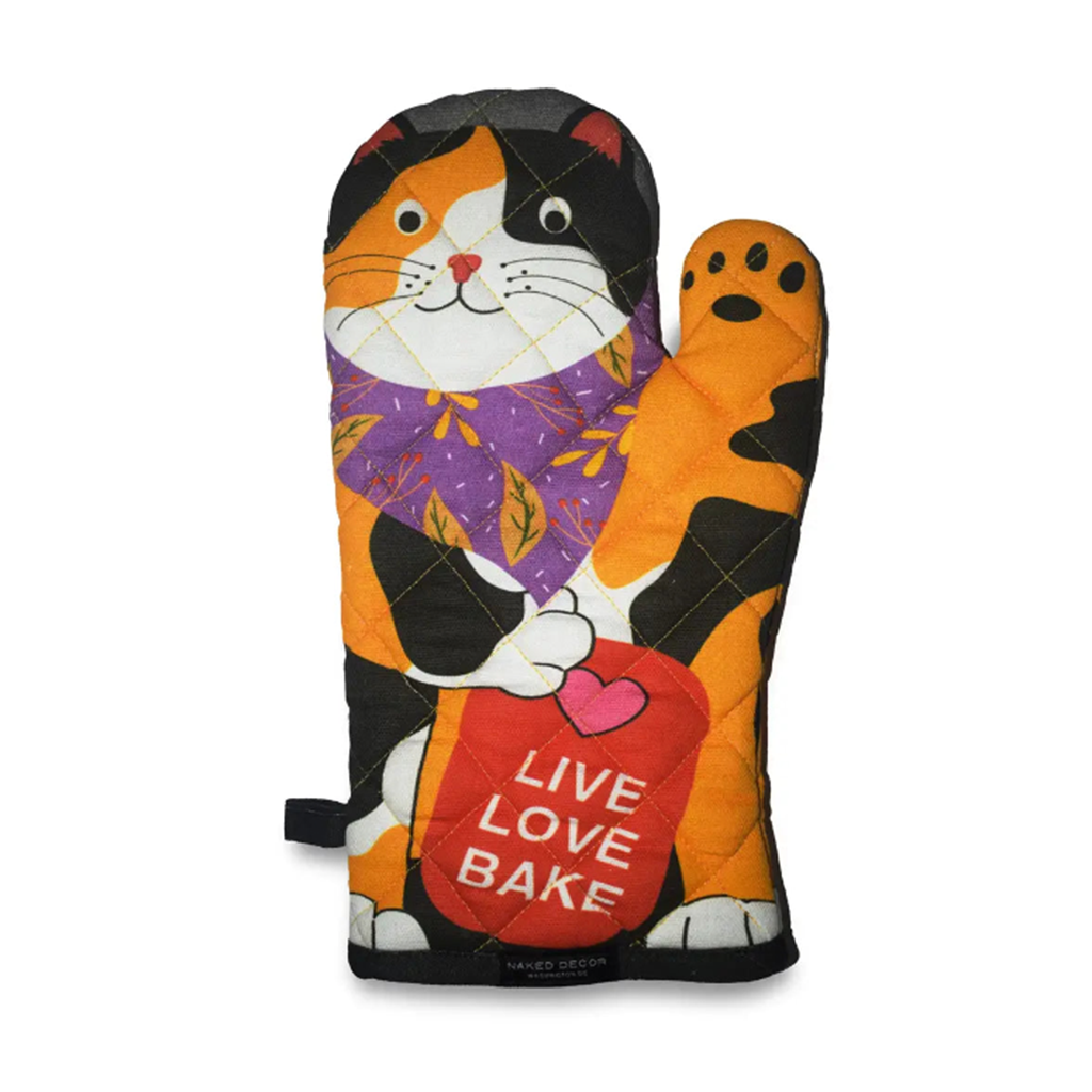 Live Love Bake Calico Cat  - Oven Mitt