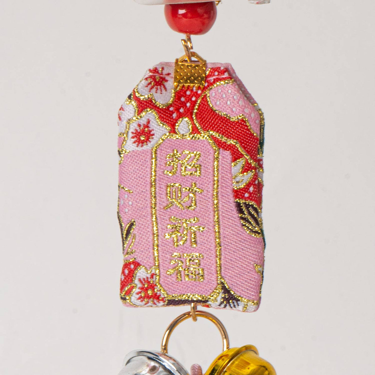 Maneki Neko Pink Lucky Cat - Hanging Charm