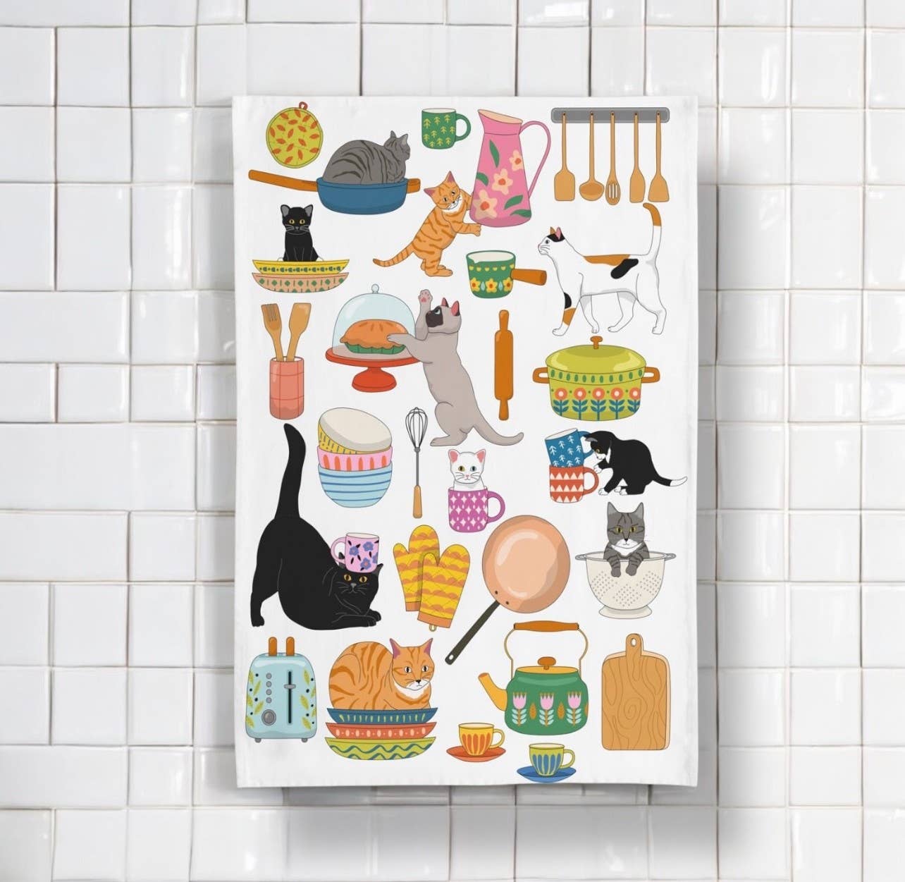 Kitty Cats in the Kitchen - Tea Towel