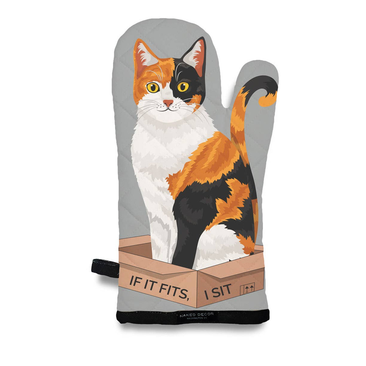 Calico Cat - If It Fits, I Sit - Oven Mitt