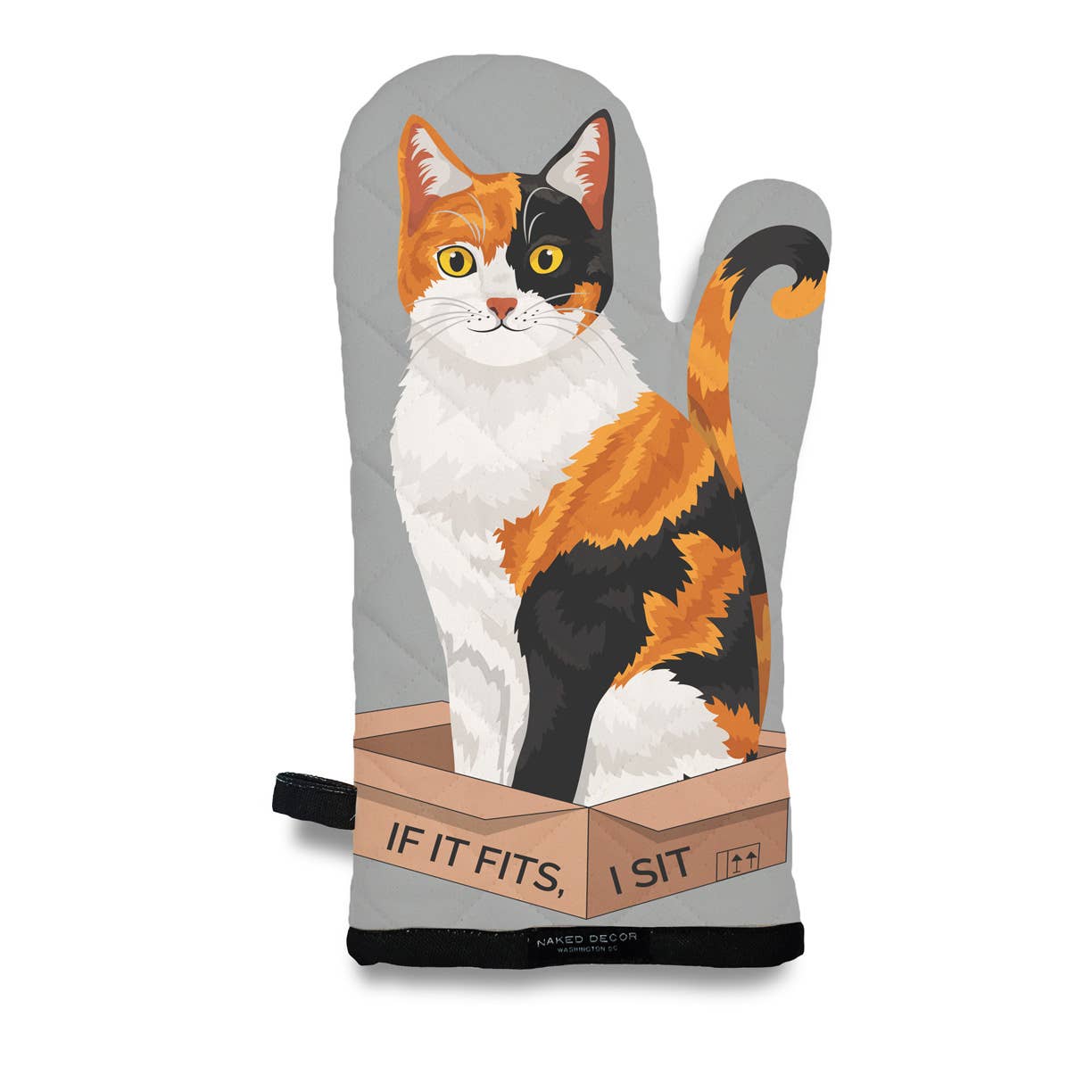 Calico Cat - If It Fits, I Sit - Oven Mitt