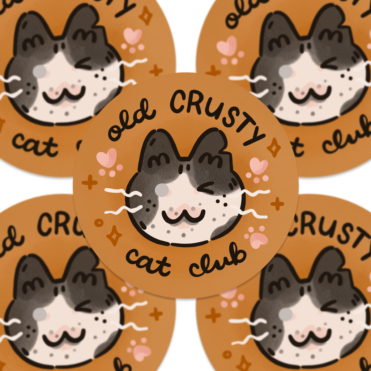 Old Crusty Cat Club - Round Sticker