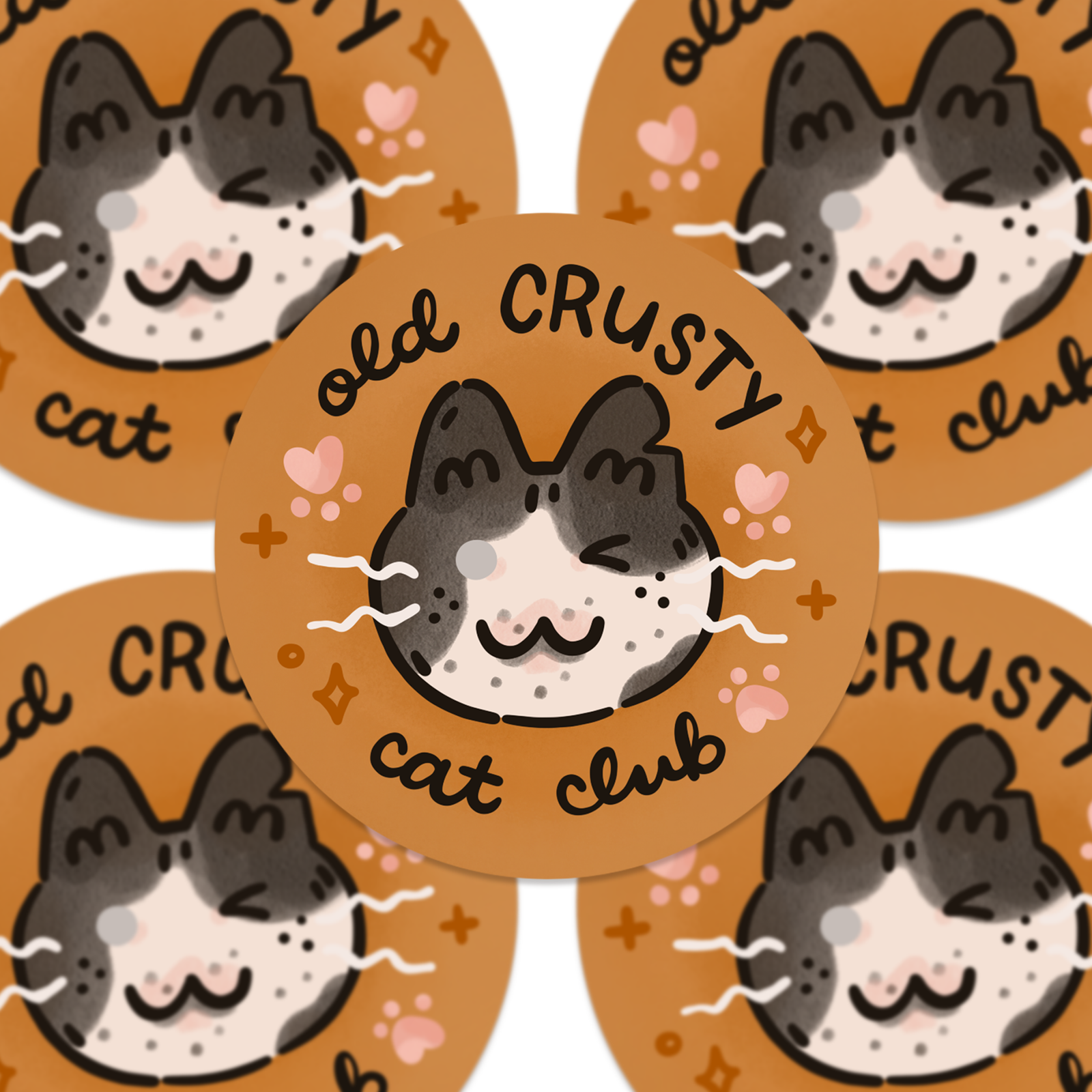 Old Crusty Cat Club - Round Sticker