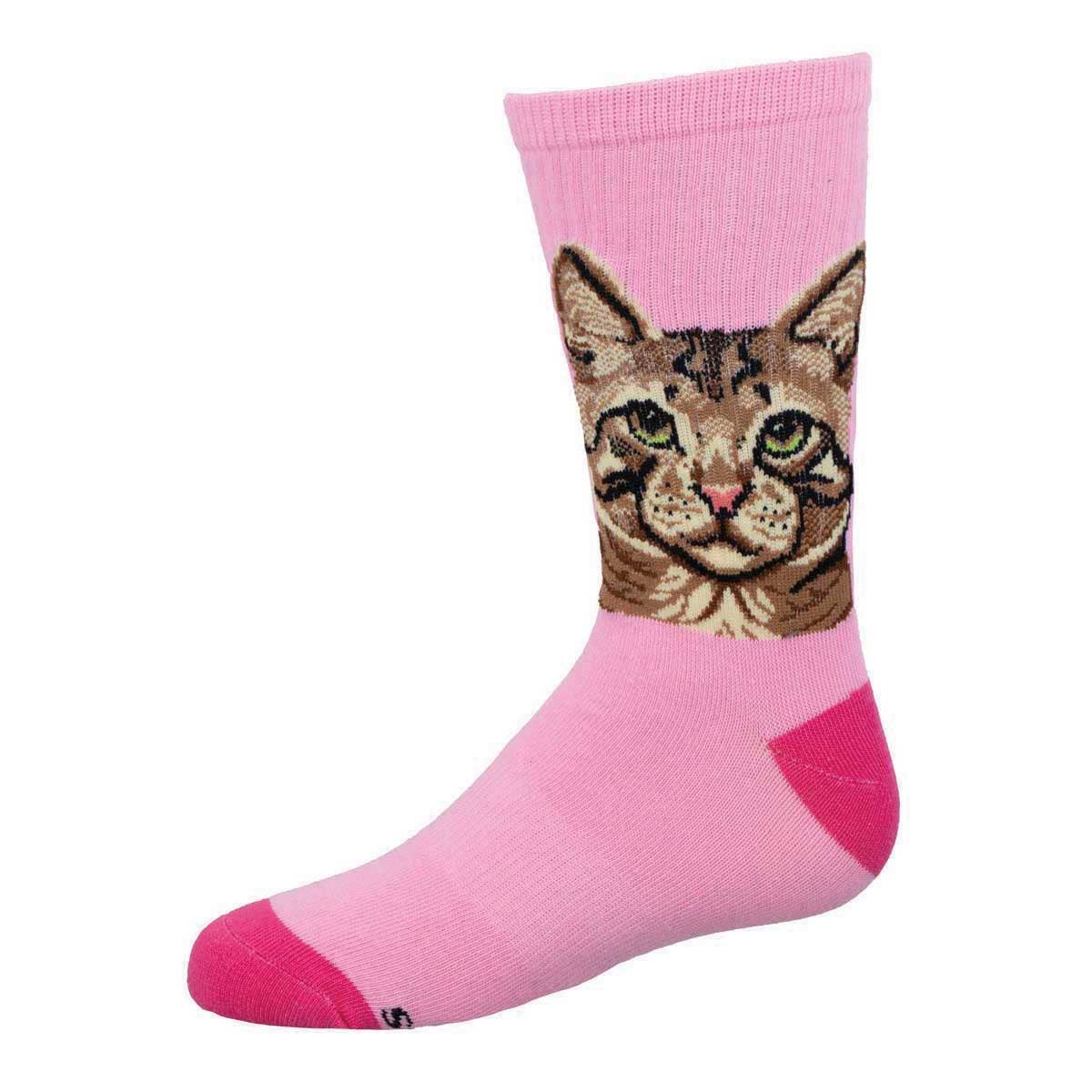 Purrfect Portrait Pink - Kid Socks - 12-5Y