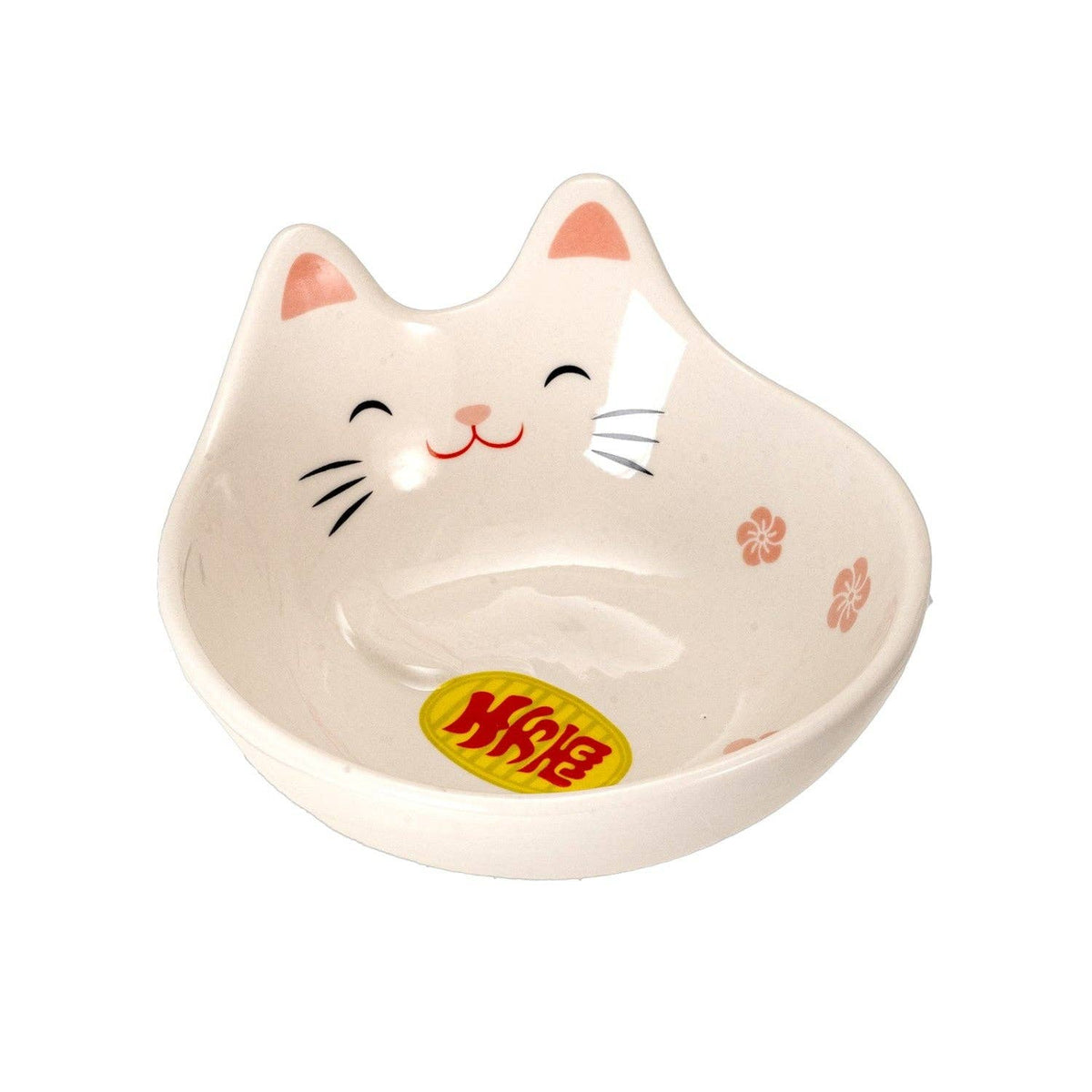 White Lucky Cat - Ceramic Small Dish Plate