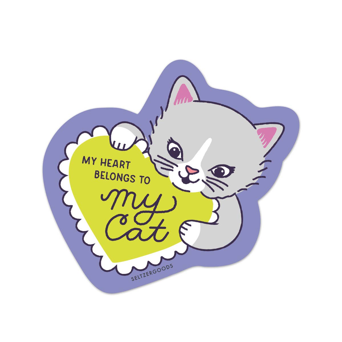 Heart My Cat - Die Cut Sticker