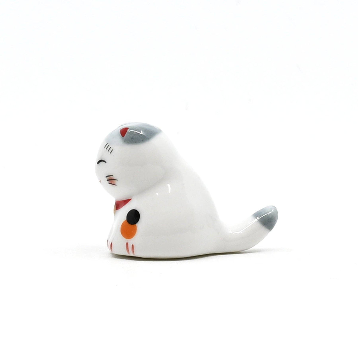 Gray and White Lucky Cat - Chopsticks Rest