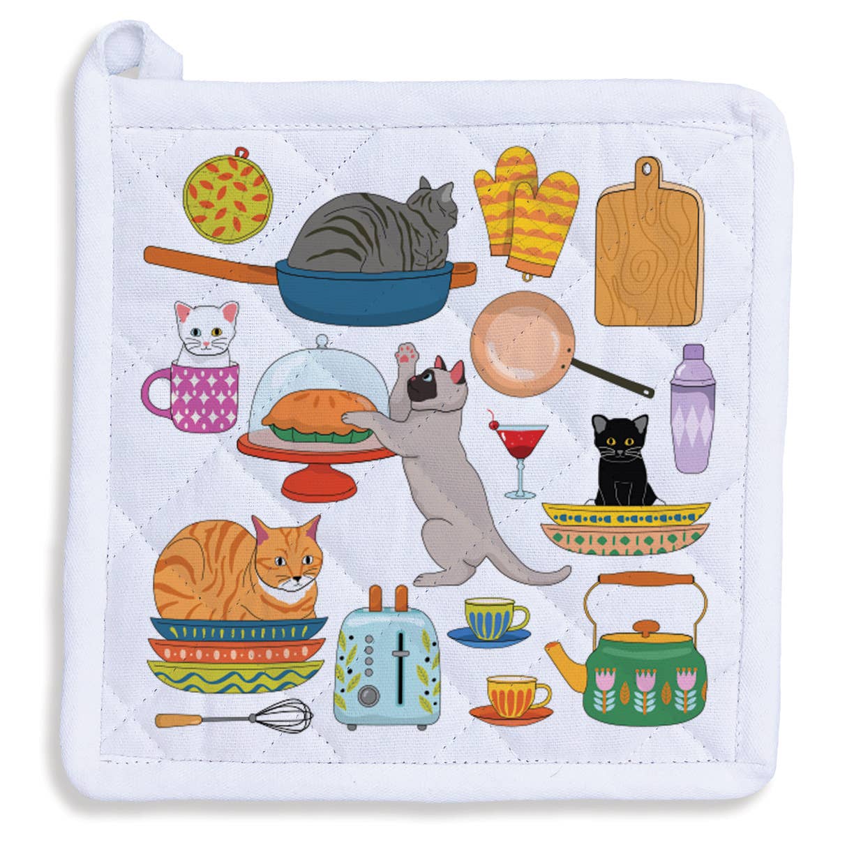 Kitty Cats in the Kitchen - Reversible Potholder 