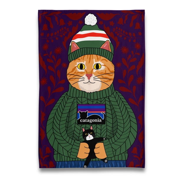 Catagonia Kitty Cat Orange Tabby - Tea Towel