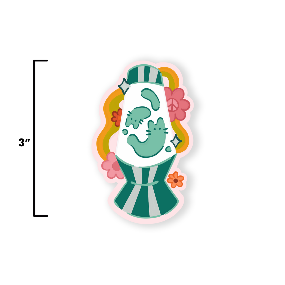Cat Lava Lamp- Die Cut Sticker