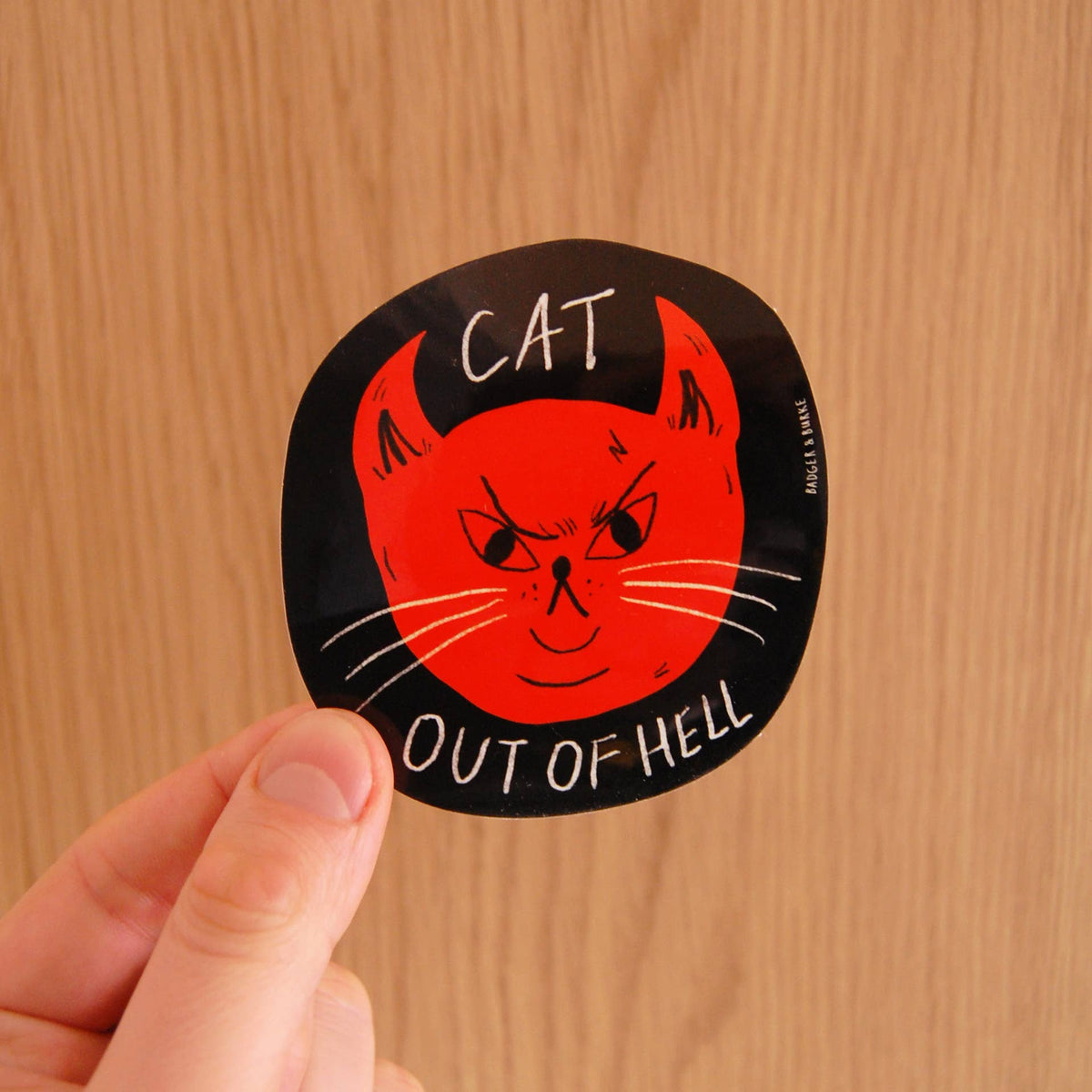Cat Out of Hell - Round Sticker