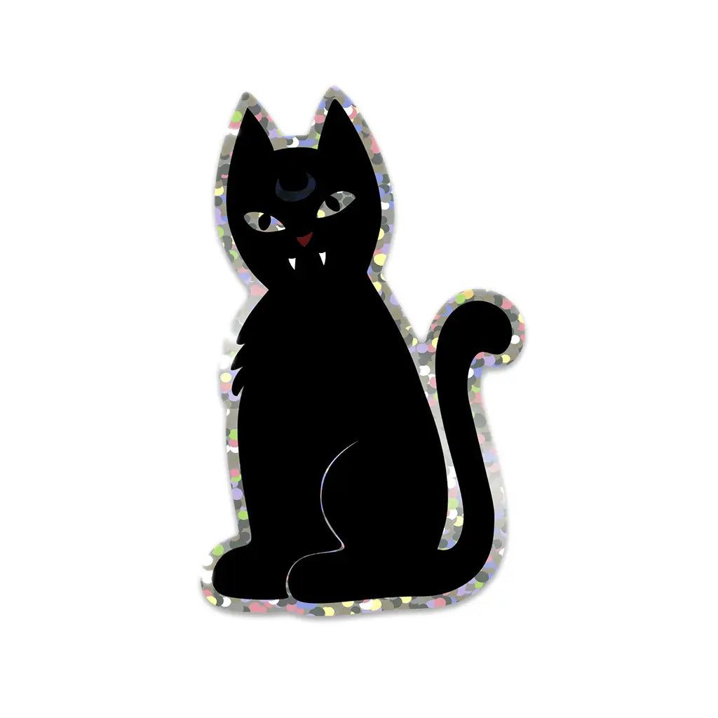 Black Magic Cat - Glitter Sticker