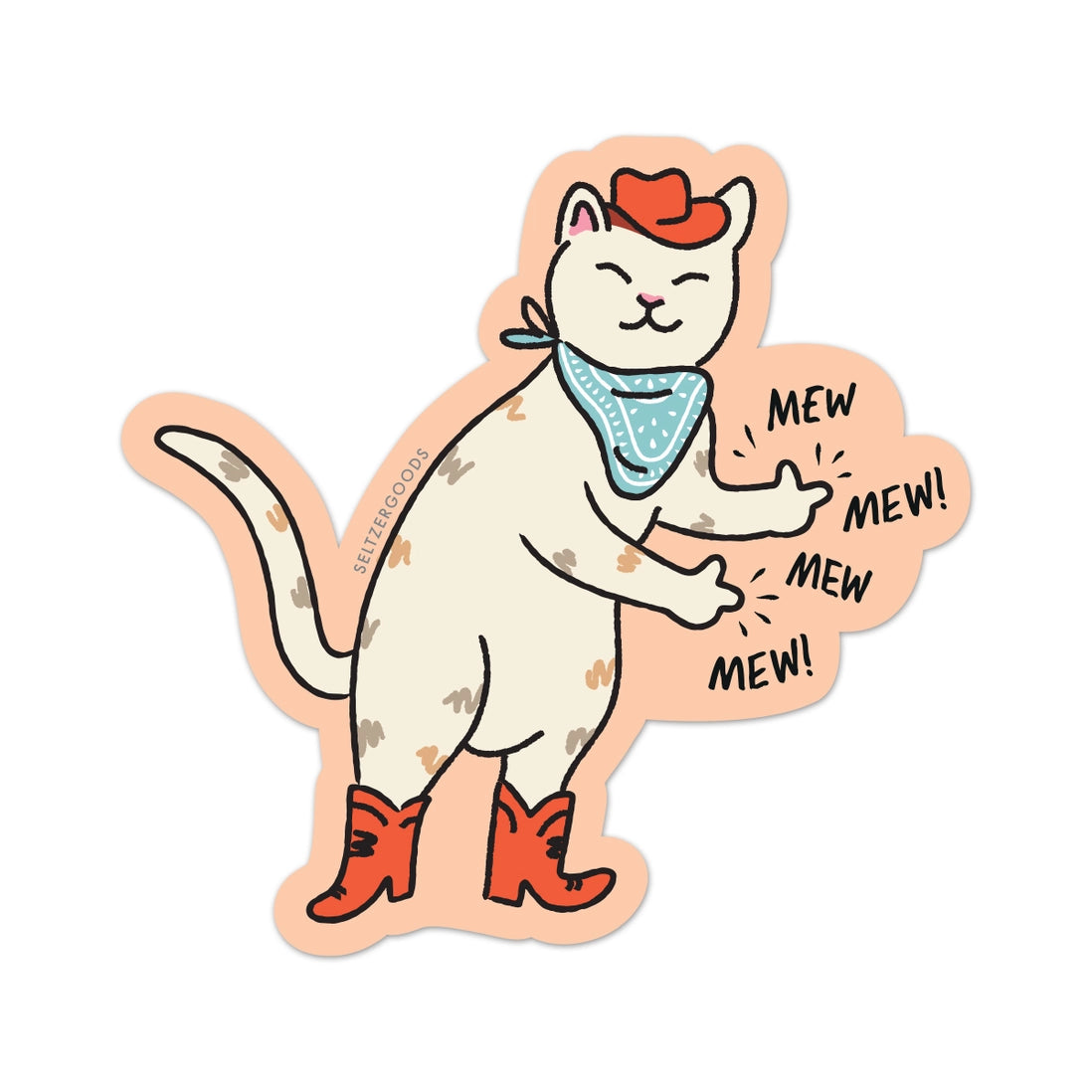 Cowboy Kitty - Die Cut Sticker