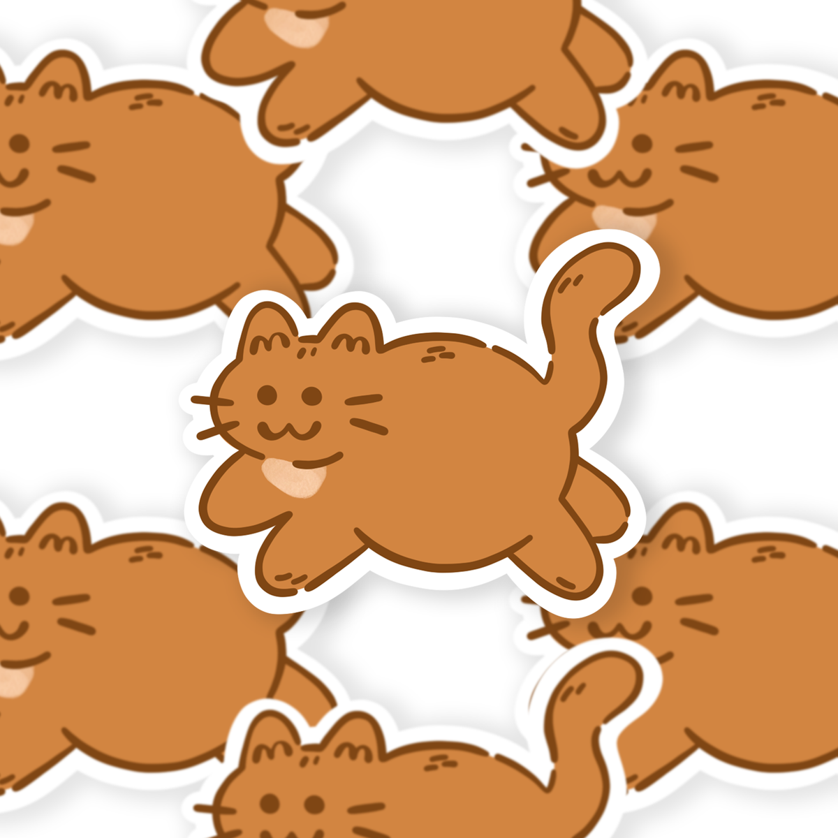 Chonky Orange Kitty - Die Cut Sticker