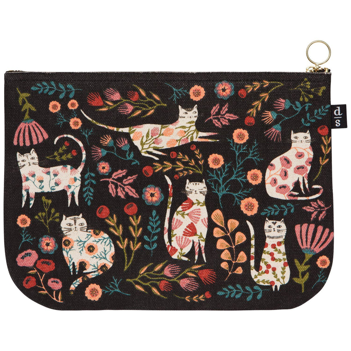 Cats in ther Garden - Large Zipper Pouch