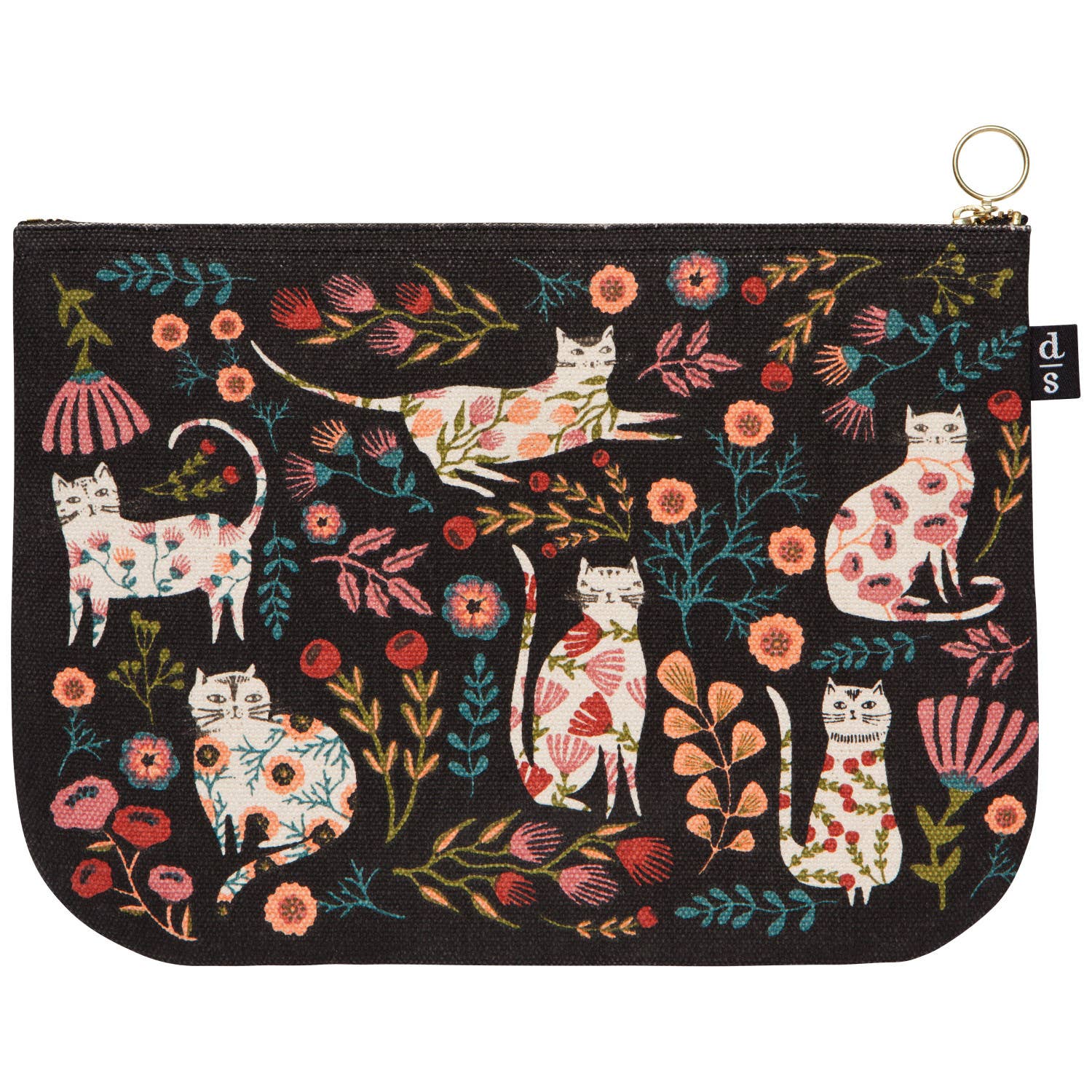 Cats in ther Garden - Large Zipper Pouch