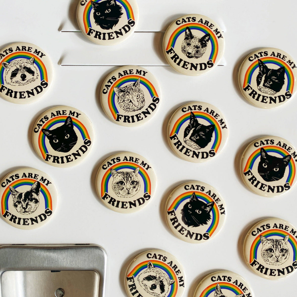 Longhair Black Cat Friend - Magnet
