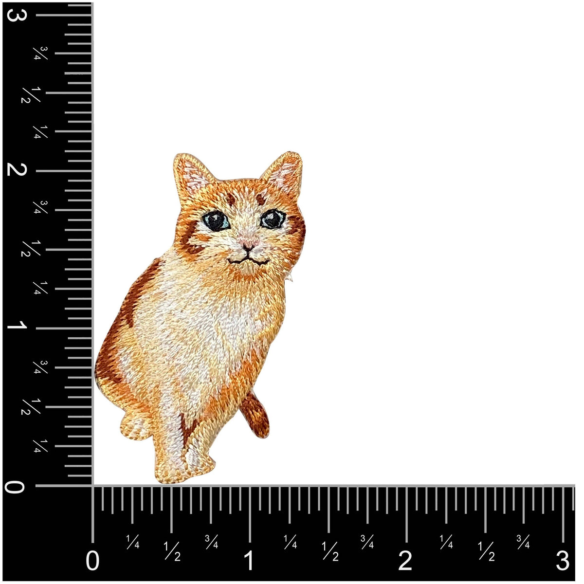 Realistic Orange Tabby Cat - Embroidered Iron on Patch