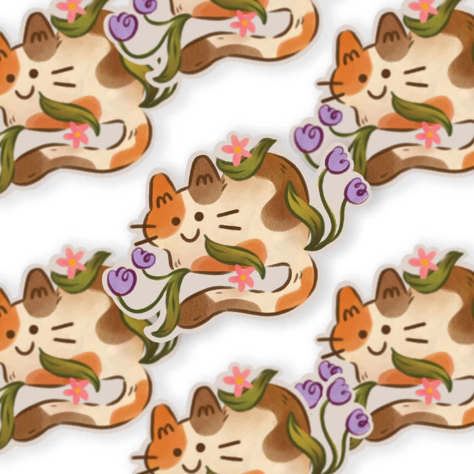Calico Tulips - Die Cut Sticker