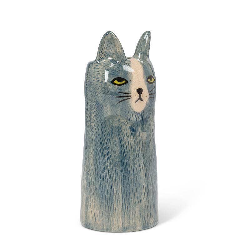 Blue Skinny Cat - Flower Vase