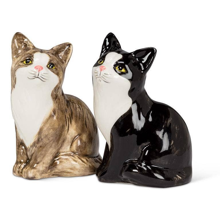 Tuxedo Sitting Cat Pair - Salt and Pepper Shaker Set