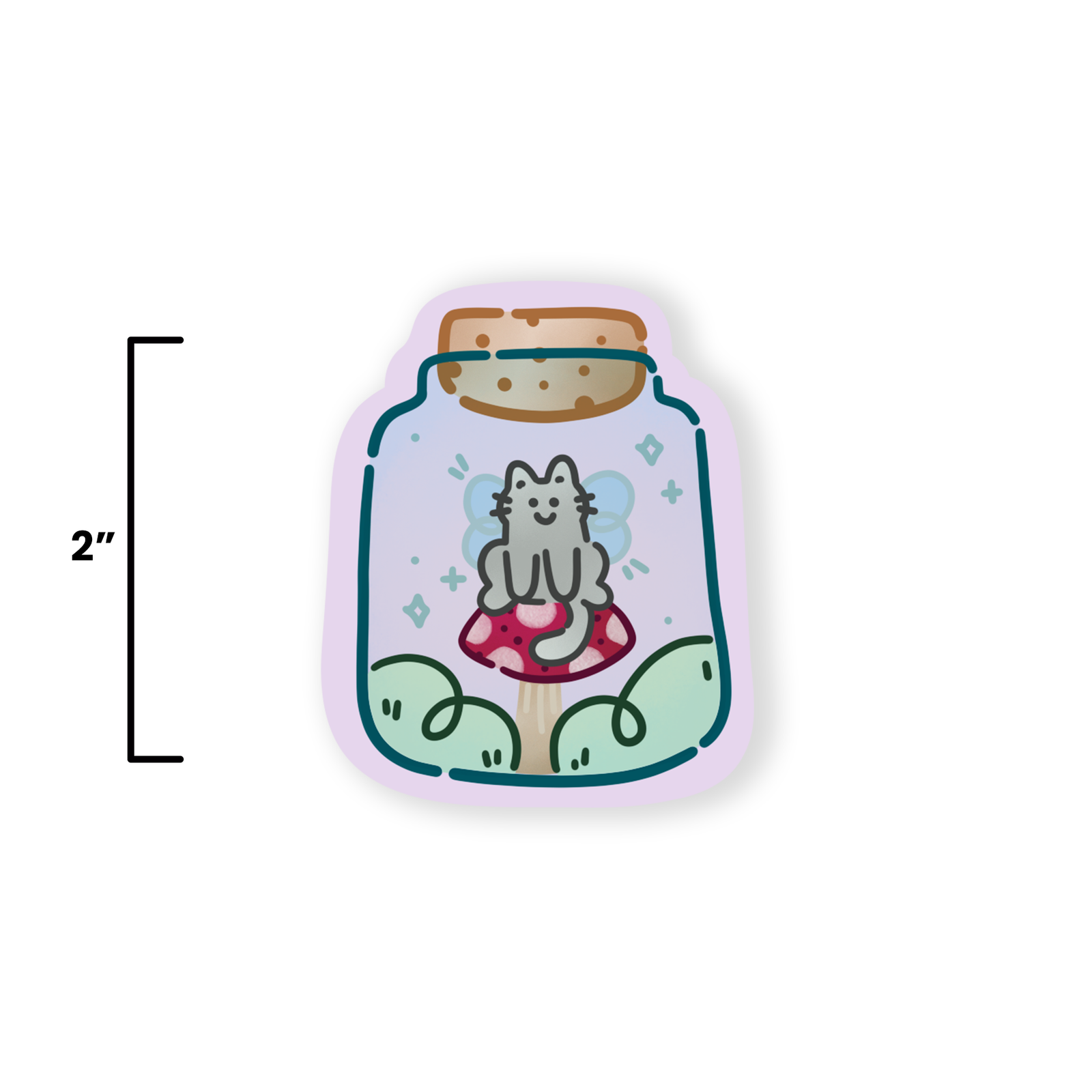 Kitty Fairy Jar - Die Cut Sticker