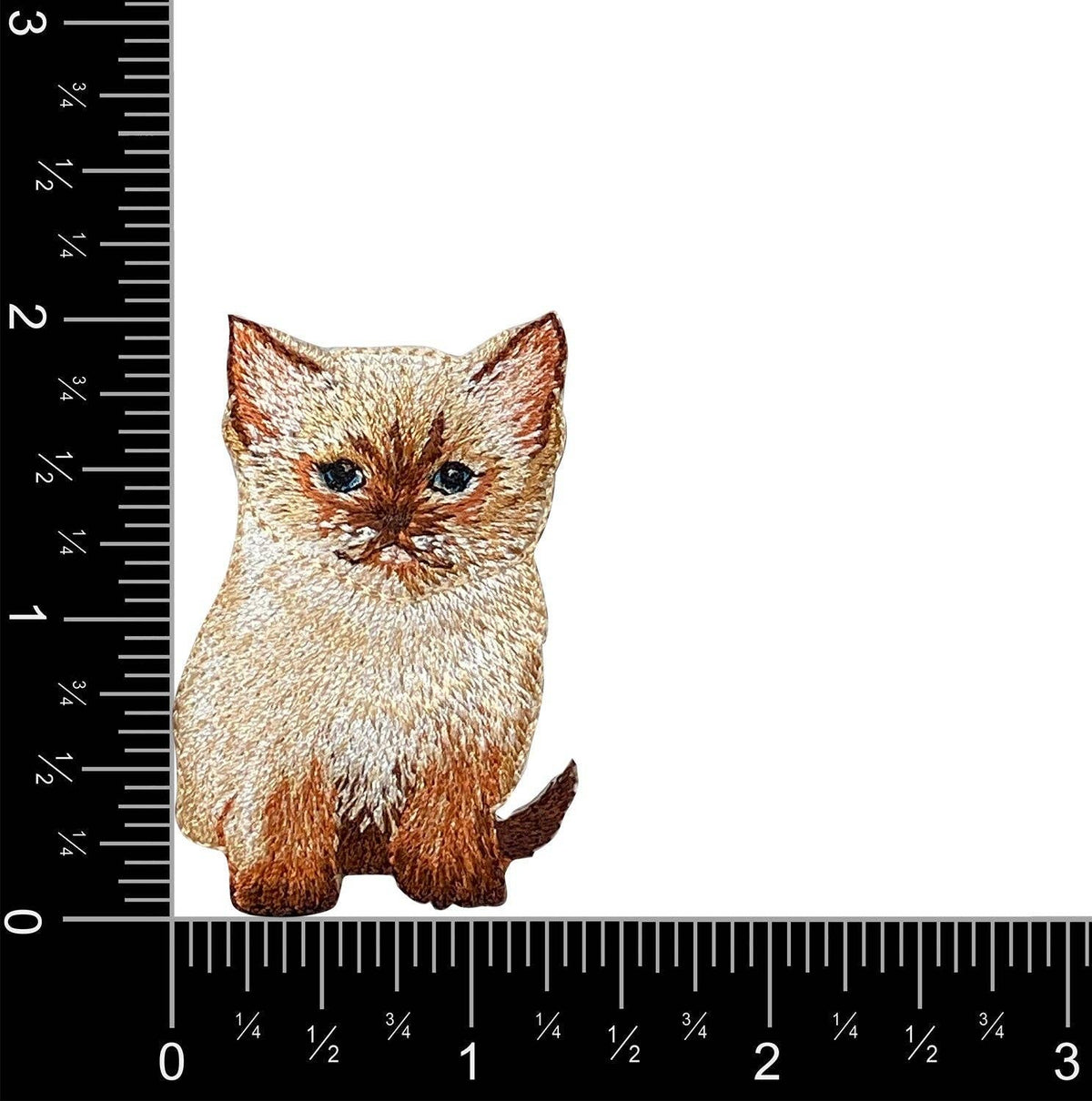 Siamese Kitty Cat - Embroidered Iron on Patch