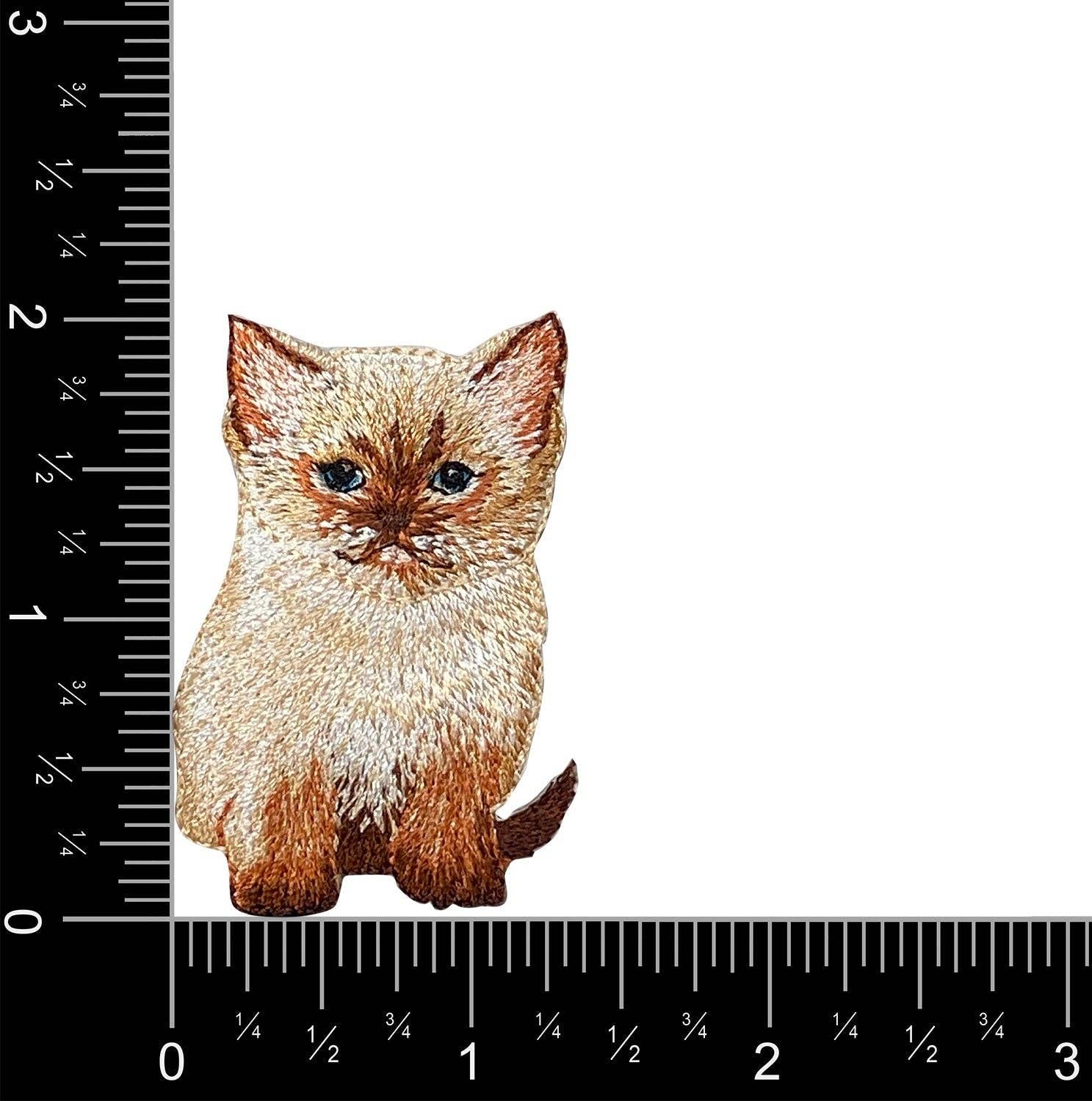 Siamese Kitty Cat - Embroidered Iron on Patch