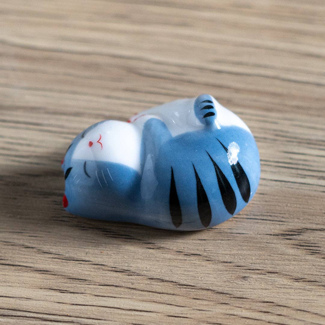 Chubby Grey Tabby - Ceramic Chopsticks Rest