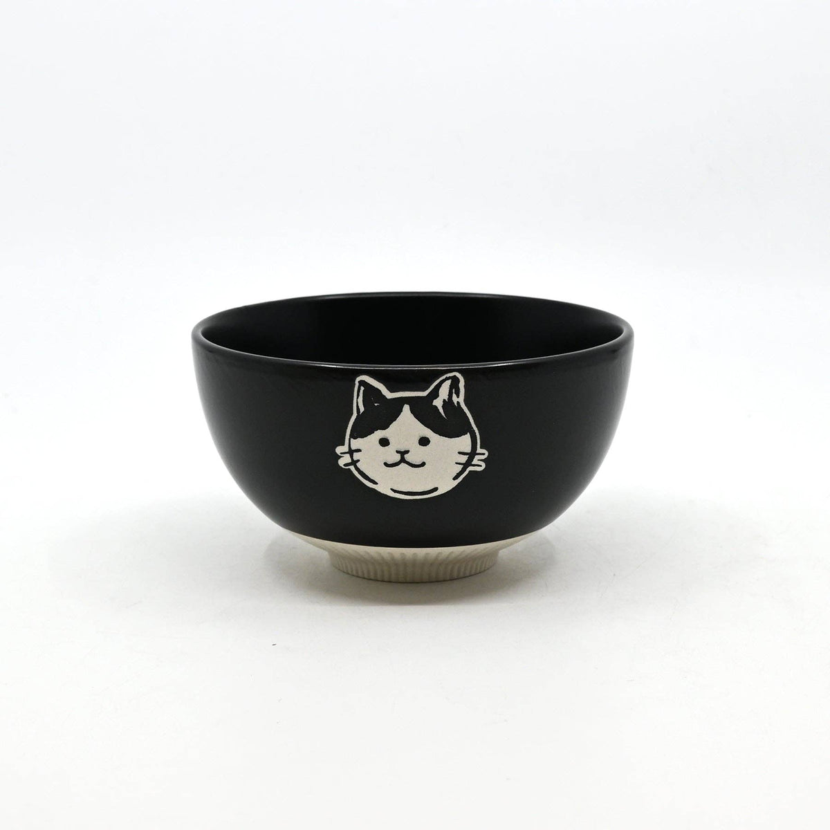 Black and White Cat - Black - Porcelain Rice Bowl